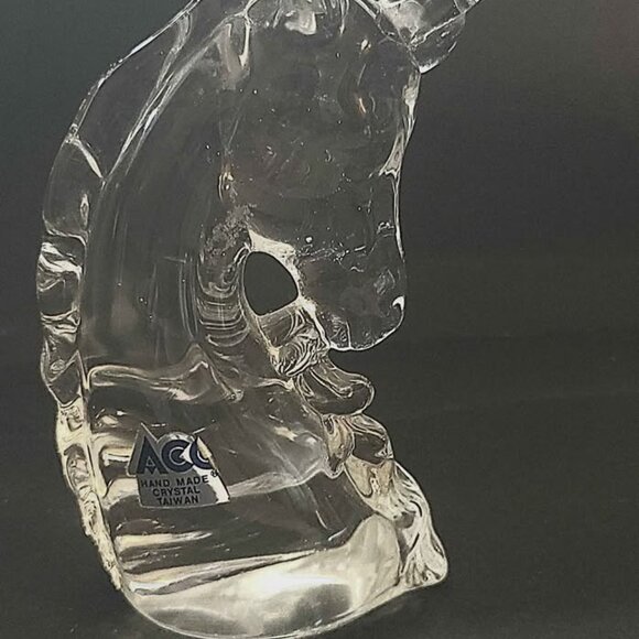 Crystal Glass - Vaseline Glass Unicorn Paperweight - Picture 3 of 11
